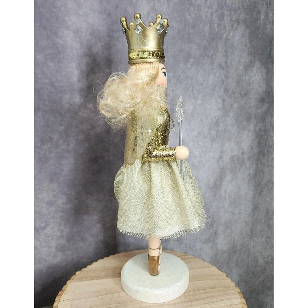 Gold Ballerina Princess Nutcracker Crown Tutu‎ Wooden Christmas 14